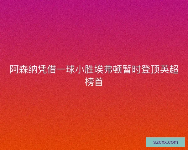 阿森纳凭借一球小胜埃弗顿暂时登顶英超榜首